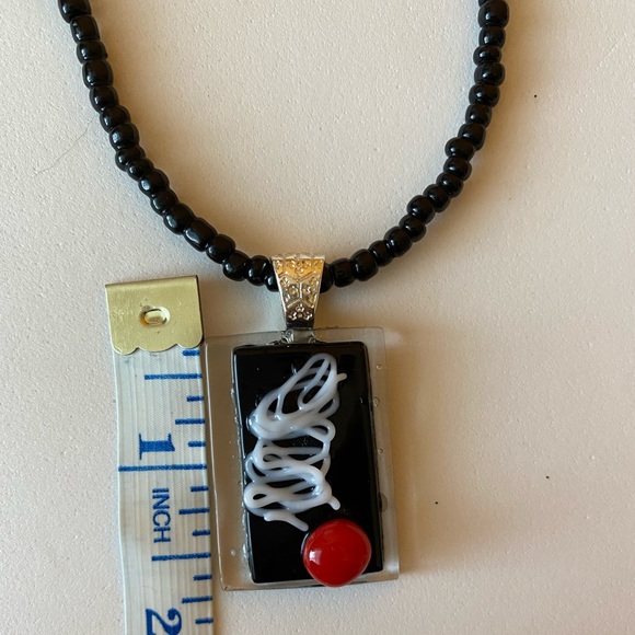 Funky Layered Fused Glass Pendant - Picture 5 of 8